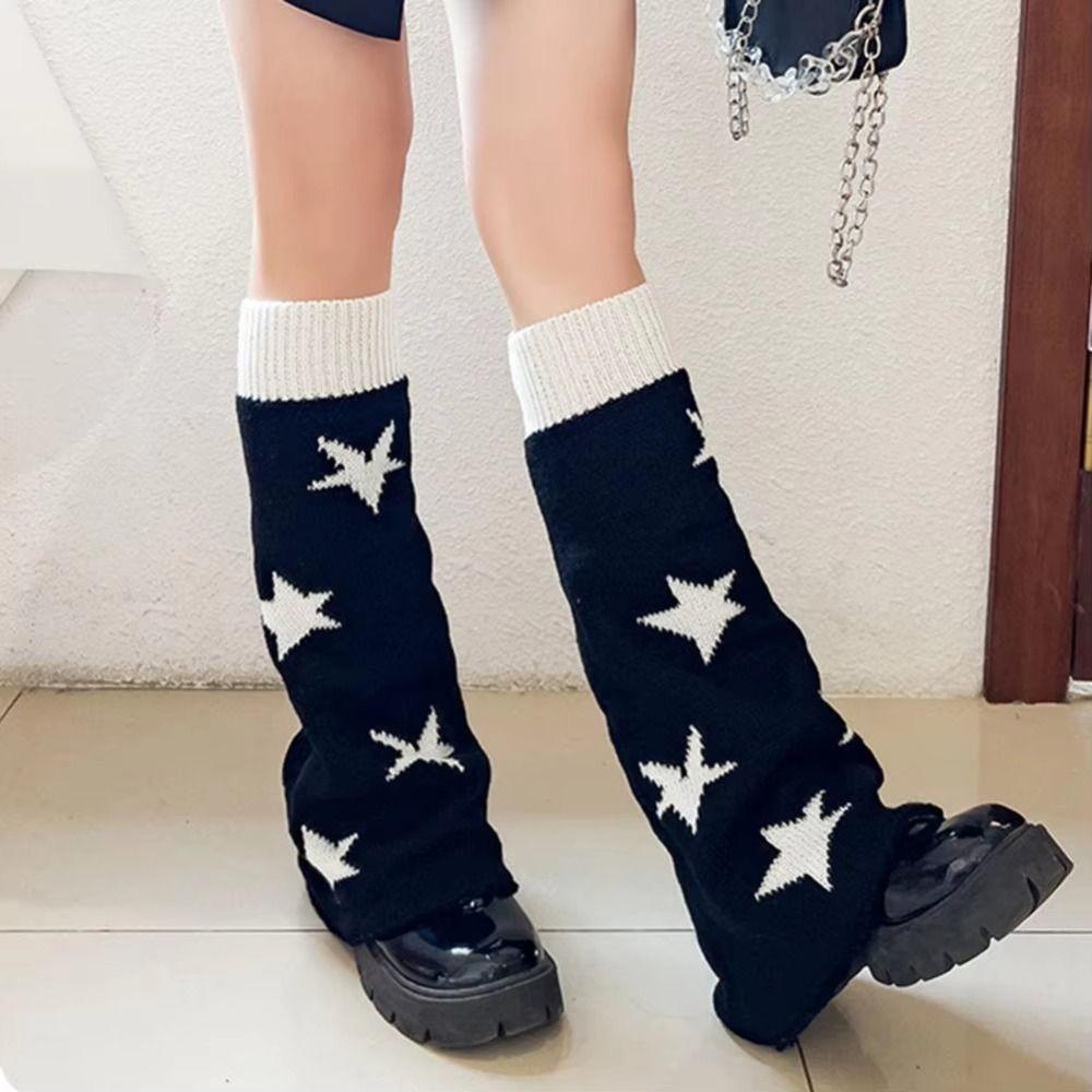 Punk Style Leg Warmers Gothic Cross Leg Cover Socks Pile Up Socks Thigh High Socks  Lolita Style