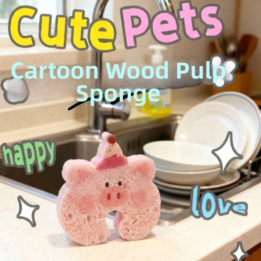 Absorbent U-Shaped Groove Sponge Quick-dry Pot Scrubber Sponge Kitchen Cleaning