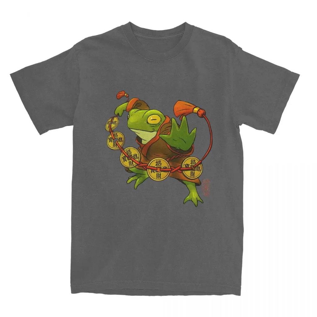 Frog Lucky Coins Shirt Accessories Men Women's Pure Vintage Tee Shirt Short Sleeve Clothing Unique