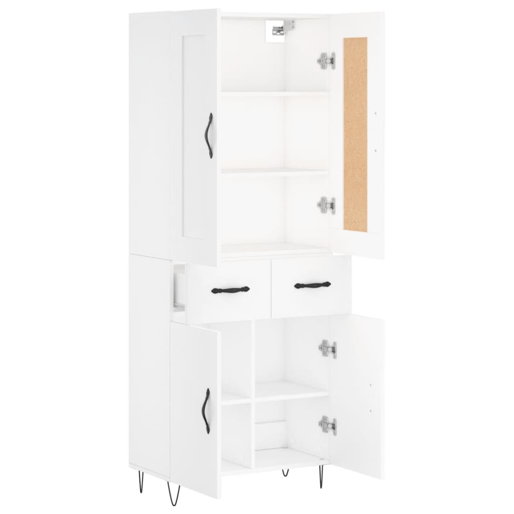 Highboard White 69.5 x 34 x 180 cm Particleboard