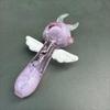4" Moon and Wings Design Magic Handmade Borosilicate Glass Pipe