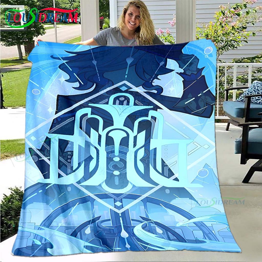 Hot Genshin Impact Runes Pattern Blanket Flannel Thin Blanket Portable Home Travel Office Lunch Break Blanket Birthday Gift