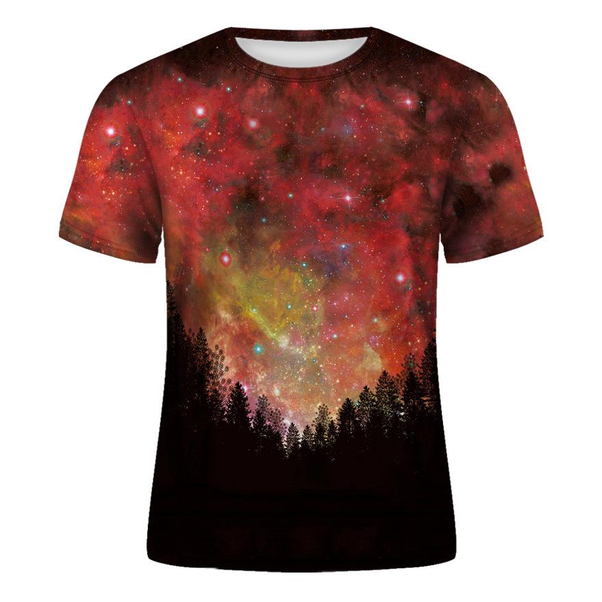 Trička s grafikou Vast Starry Sky Universe Pro muže Letní móda Tričko se vzorem 3D Vesmír Planeta Osobnost Trička v cool stylu