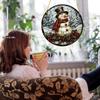 Snowman Sun Catcher, round Acrylic with Stained Glass Effect for Winter Decor, Perfect for Home, Kitchen, Bedroom, Garden, Bathroom, Garage