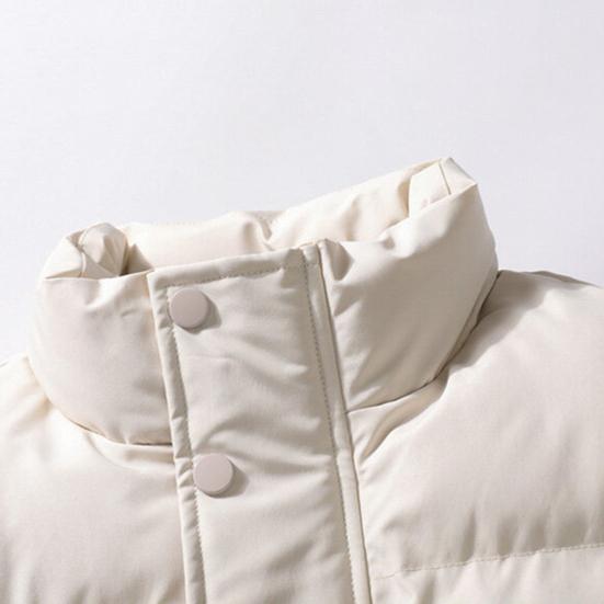 Men Down Waistcoat With Pockets Stand Collar Sleeveless Zipper Closure Autumn Winter