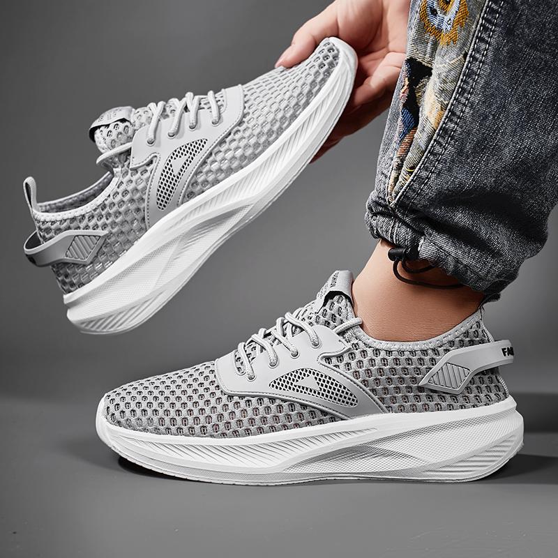 

Summer Hollow Breathable Casual Sports Shoes Men s Low Cut Running Shoes Fashionable Social Shoe Mal Shoes mens tennis free 2026 39 серый