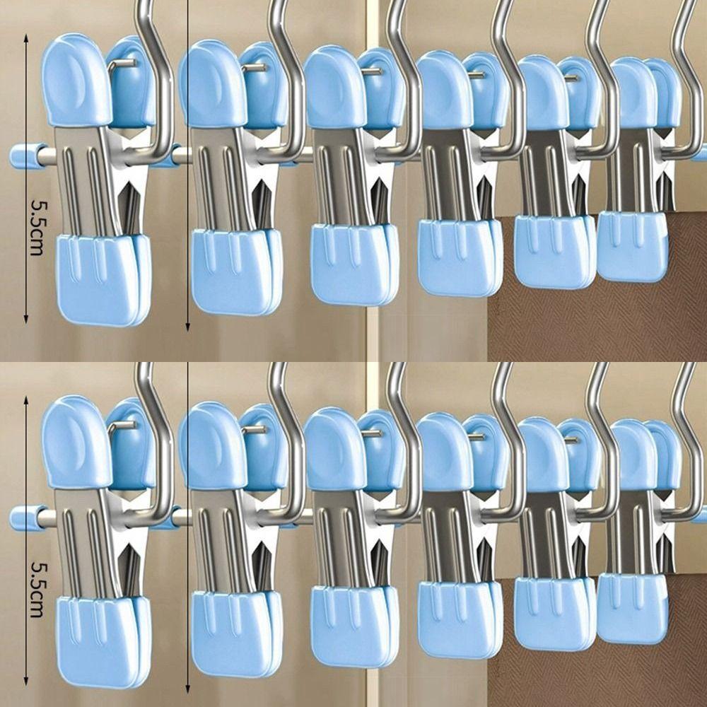 1/5/10PCS Windproof Stainless Steel Pants Clip with Hook Home Storage Rack  for Household