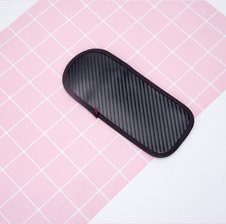 Carbon Fiber Phone & Car Key Signal Blocking Bag with Straw Mat Texture