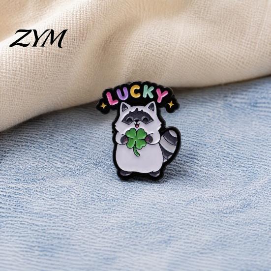 Raccoon Enamel Pins Cartoon Brooch Pin, Animal Decorative Badge, Alloy Pin Lapel for Jackets Backpacks Hats Scarves