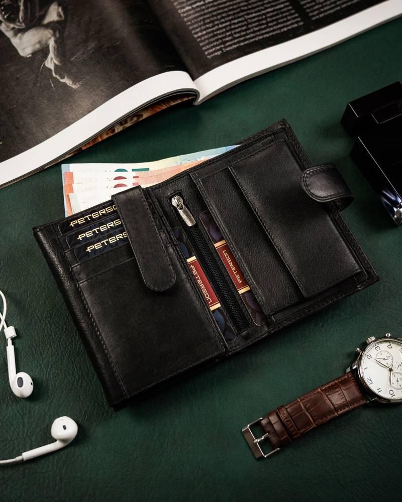 Elegant men's leather wallet - Peterson