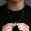 Creative micro-set zircon mini round memory photo frame pendant trendy DIY color printing photo necklace