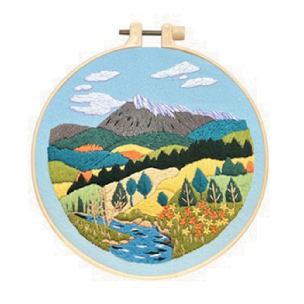 Handmade Cross Stitch Set Hand-stitched Embroidery Set Nature Scenery Embroidery Kit  Beginner