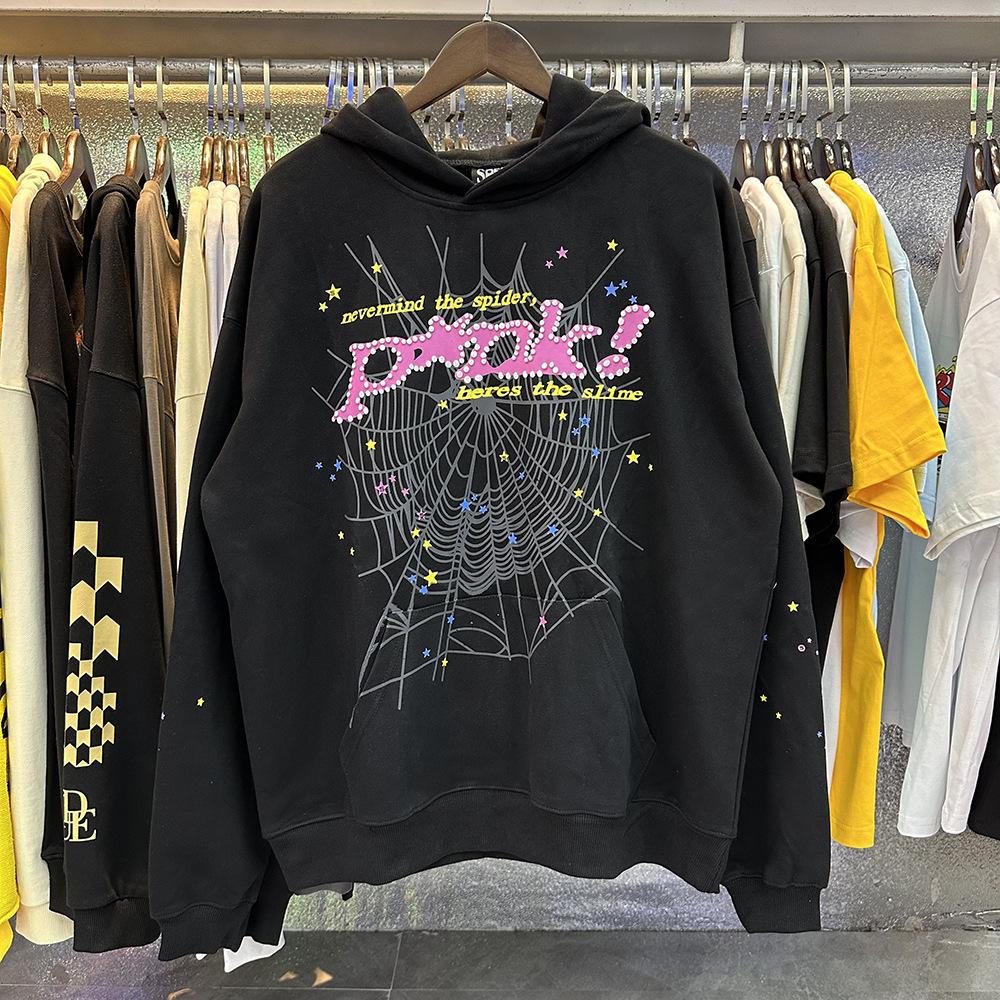 Young Thug Sp5der Cotton Sweater Foam Printed Hoodie Men and Women