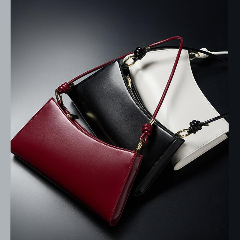 Echtes Leder Unterarm Schultertaschen für Frauen Trend Designer koreanischen Stil Damen Handtaschen und Geldbörsen rot schwarz