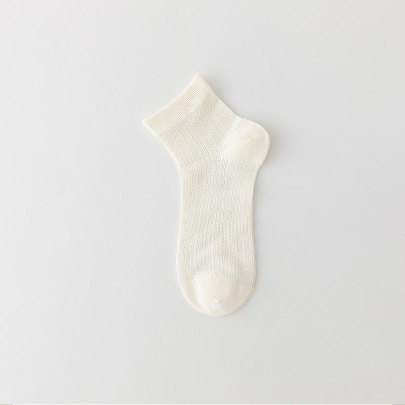 

Женские летние тонкие однотонные повседневные носки-сетка с полыми отверстиями, дышащие, без косточек 1 pair молочный белый