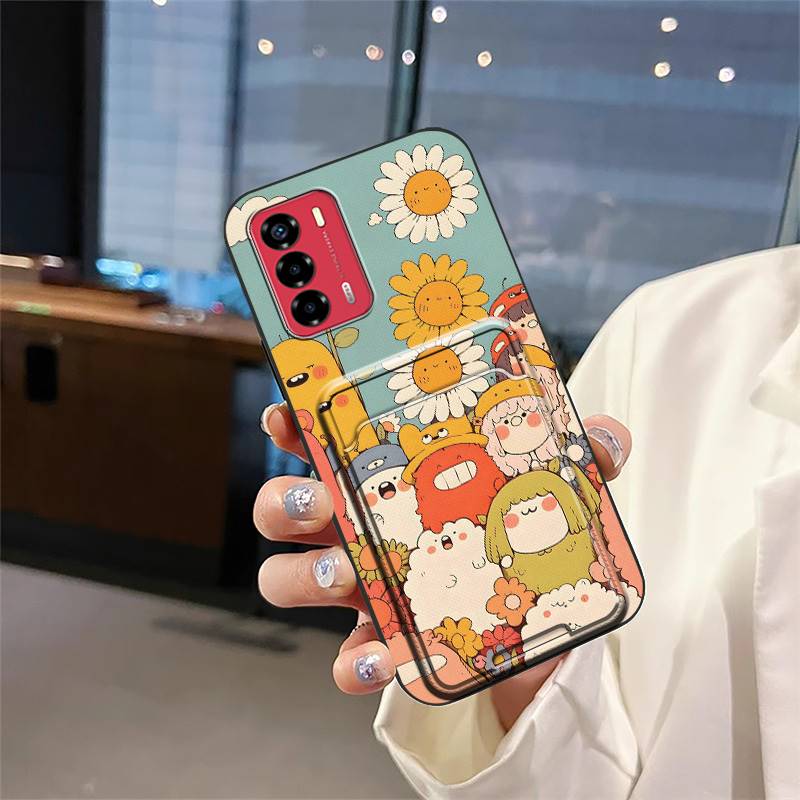 

Чохол для телефону з ТПУ з графіті для ZTE Blade V40 Vita/A72 Пилозахисний Модний дизайн М який чохол Кишенька для карток Мультяшний Сліп для карток Милий ZTE Blade V40 Vita/A72