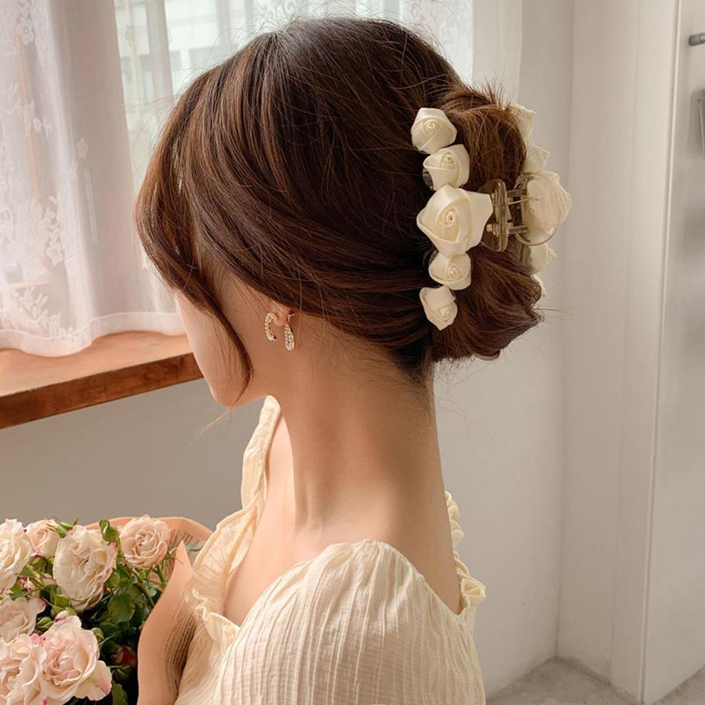Hair Barrette Attractive All Match Ultralight Hair Clip Women Rose Flower Hair Claw Headwear Gift Women Hairpin for Girl