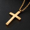 Fashion Gold Color Cross Pendant For Men High Polished Stainless Steel Cross Jewelry Necklace Male Cheap Jewelry