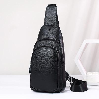 Men's Genuine Leather Crossbody Chest Bag with Large Capacity - Versatile and Fashionable Cowhide Design