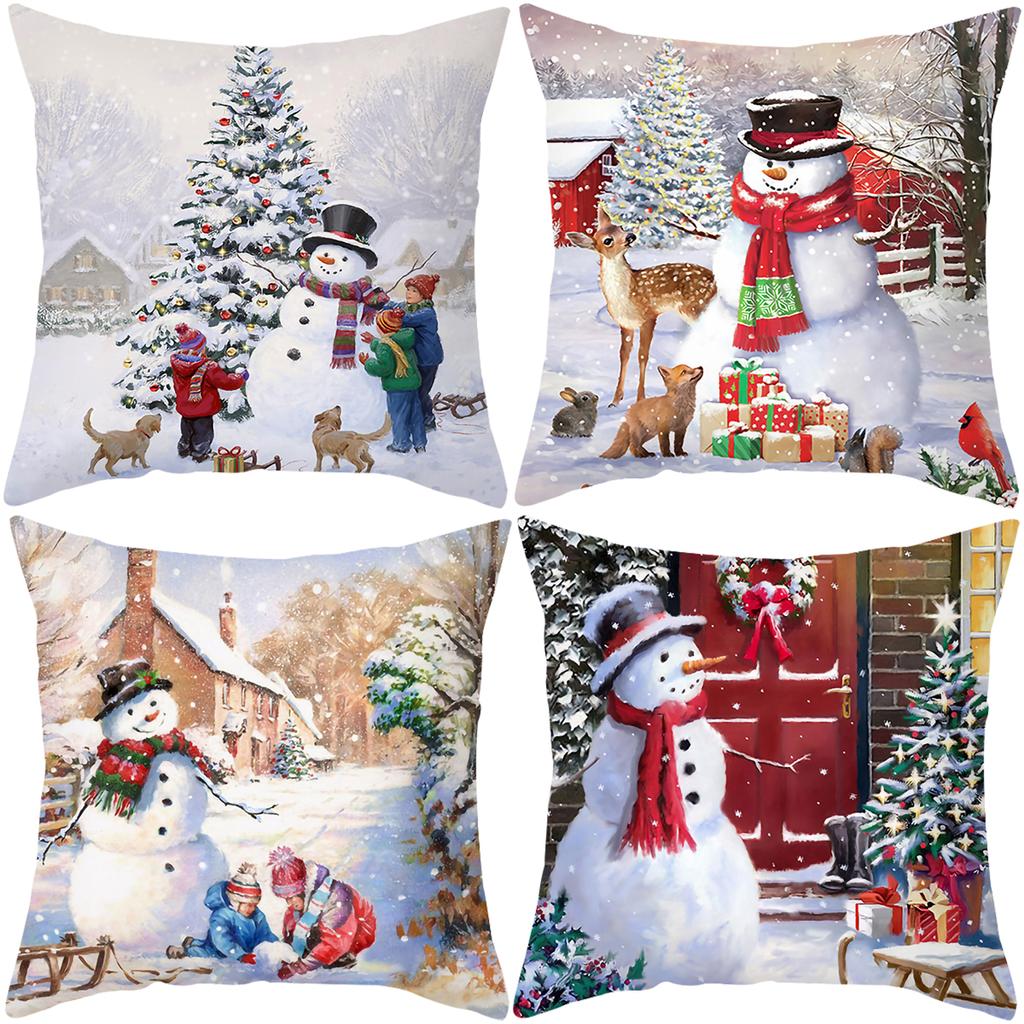 Christmas Cushion Cover Merry Christmas Decorations For Home 2025 Cristmas Ornament Pillow Case Xmas Navidad Gifts New Year 2025