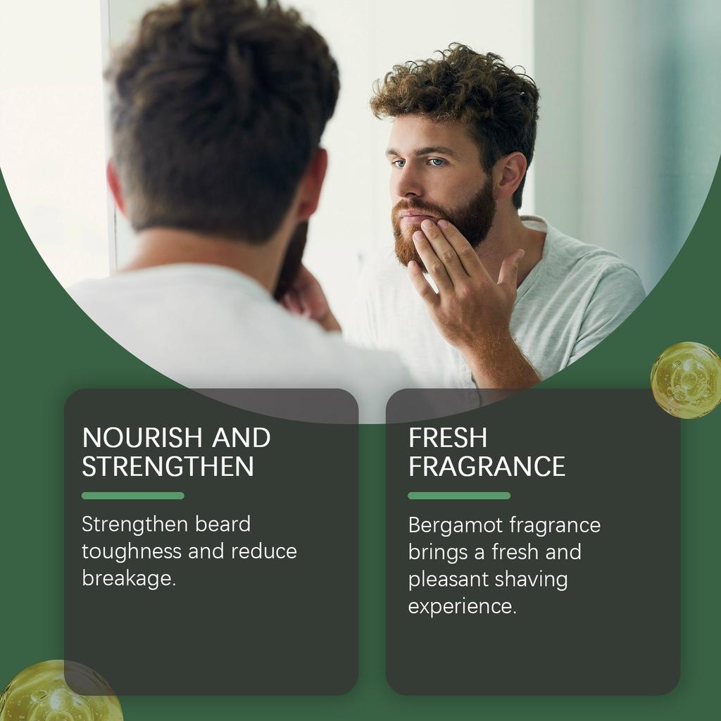 Huile de soin pour barbe pour hommes, solution de soin capillaire nettoyante, nourrissante, hydratante, réparatrice et lissante en douceur 30 ml