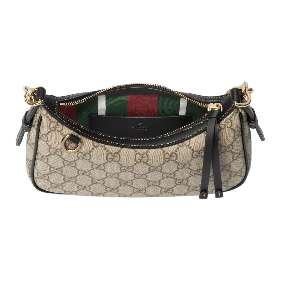 Gucci GG Emblem Double G All Over Print Design GG Coated Fabric Shoulder Bag Small Women Shoulder Bag Beige Dark-Brown 847447-FAD6L-9741