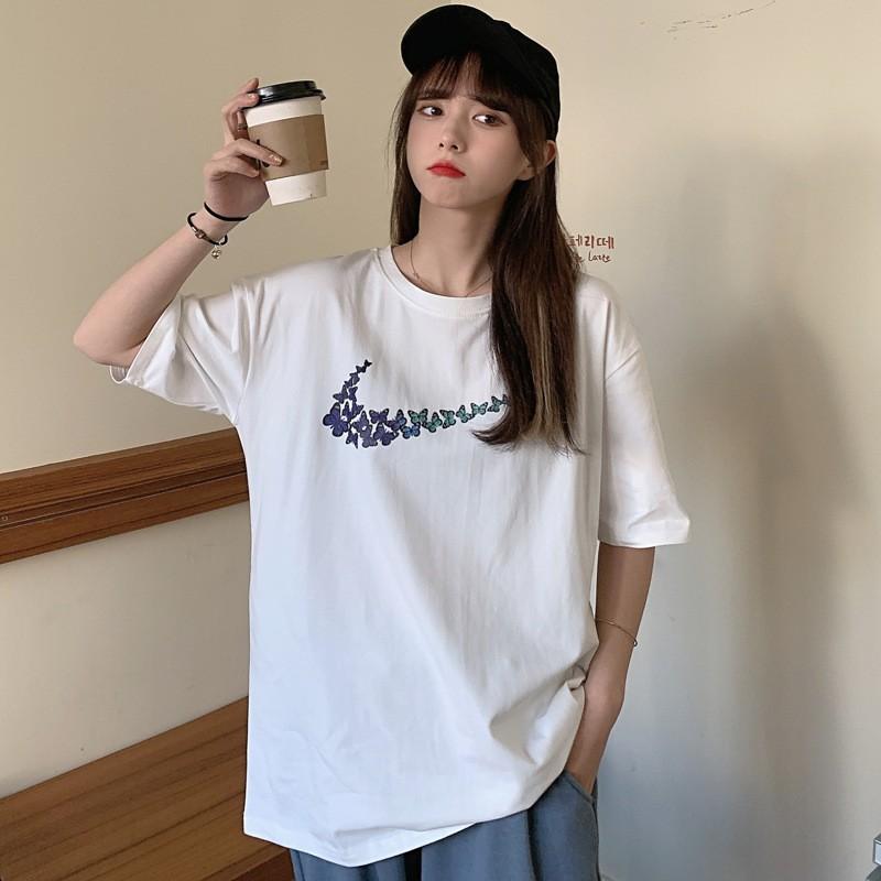 Cotton Short-sleeved T-shirt Women's Loose Original Style New Letter Printing Student T-shirt Ins Women's Fashion
