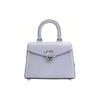 Sammy 21 Solid Color Letter Logo Push Lock Closure Leather Satchel Shoulder Crossbody Bag Small Women Handbags Gray Blue CJ812-LHN19