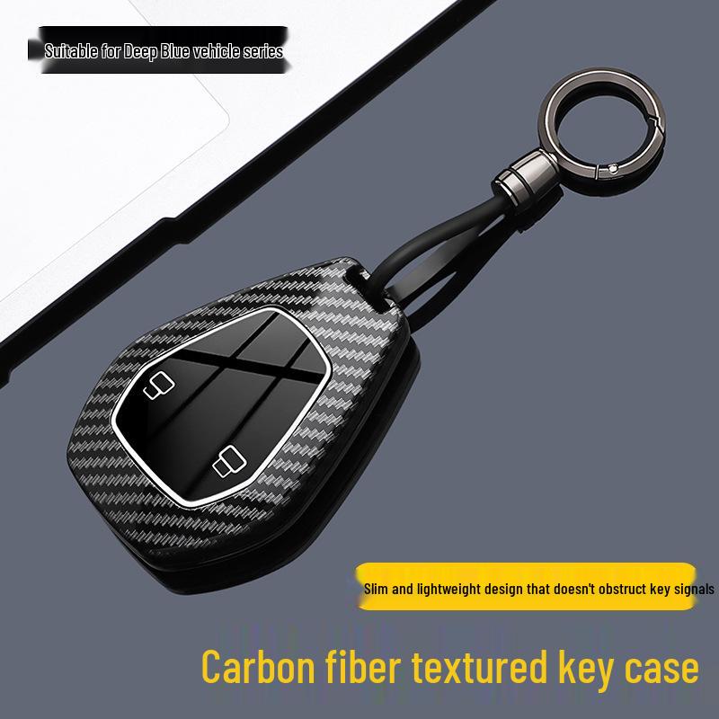 Tiefblau L07 Kohlefaser ABS Smart Key Hülle für Changan