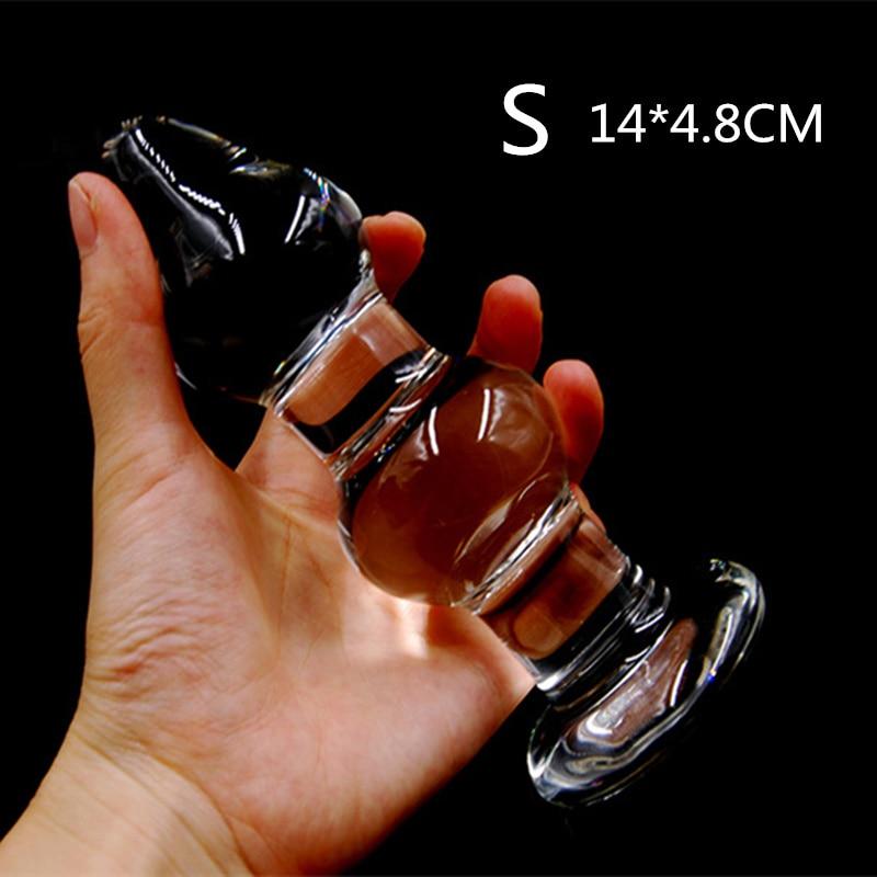 16 cm großer klarer Kristallglas-Buttplug Vaginalkugeln Erwachsene Masturbation Riesiges Analsexspielzeug für Frauen Männer Homosexuell