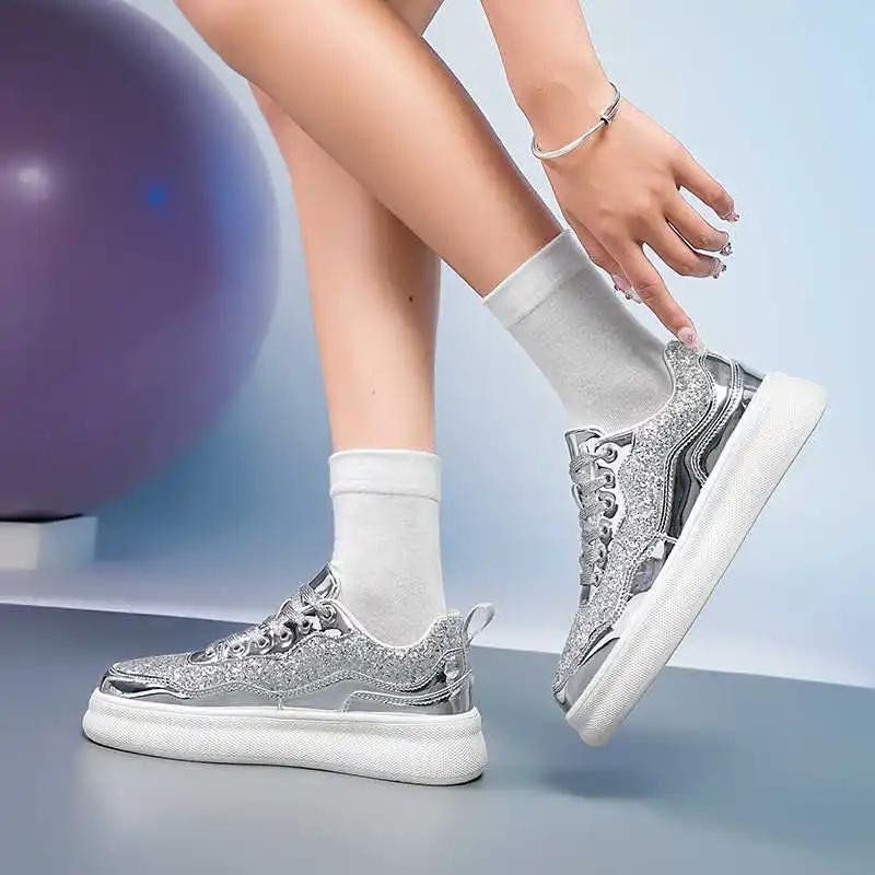Fashion Shoes Woman Wide Heel Oxford Sneakers With Thick Soles Brown Boots Womens Sports Particular Dropshiping Tenisse Krasovki