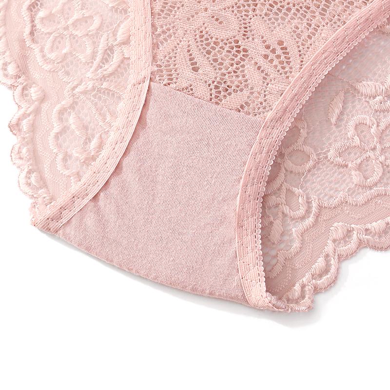 TERMEZY Women's Sexy Low Rise Lace Triangle Panties Breathable Solid Color Soft Stretch Comfort Close Fitting Hip Lingerie Underwear for Daily Wear