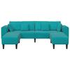 Sofa 3 Pcs Turquoise 250 X 188 X 76 Cm Velvet
