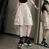 Letnie Oversize Szerokie Spodnie Cargo Y2K Casualowe Szorty Damskie Harajuku Czarne Streetwear Moda Wysoki Stan Luźne Krótkie Spodnie