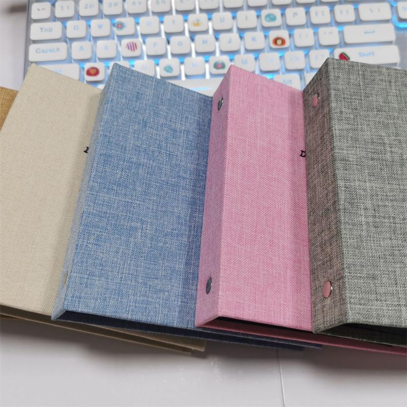 Albums Exquisite Cotton Linen Photo Album Instax Memory Book For Cards Protectors 1415  3cm Card Book Loose-leaf Album 3 Inch