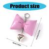 Sweet Lovely PU Leather Bowknot Heart Keychains Pendant Hangings Ornament Keyring Backpack Decoration for Women Girls