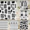 1 Pc Abstract Geometric Shower Curtains Bathroom Polyester Bath Curtains Printing Boho Shower Curtain Decor With Hooks Curtain