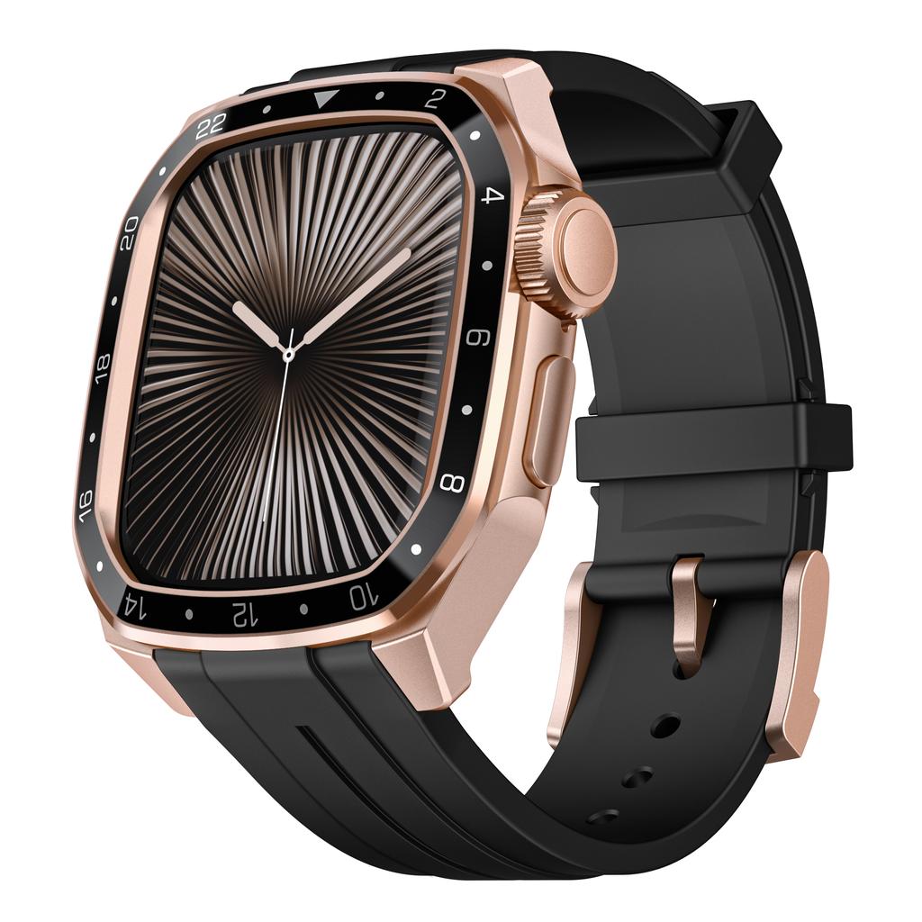 Custodia in Metallo+Cinturino in Silicone per Fasce Apple Watch 46mm 45mm Copertura Protettiva Antiurto Serie Iwatch 11 10 9 8