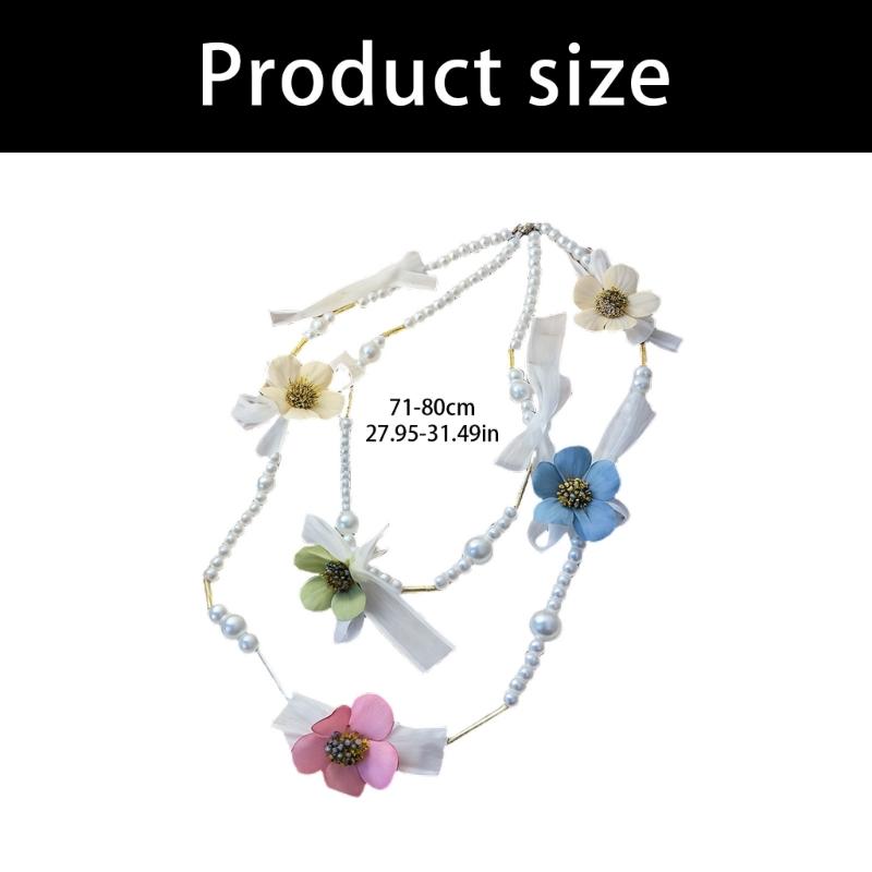 Stylish Floral Pearls Strand Necklace With Delicate Beads Trendy Women’s Jewelry Perfect For Everyday Wear