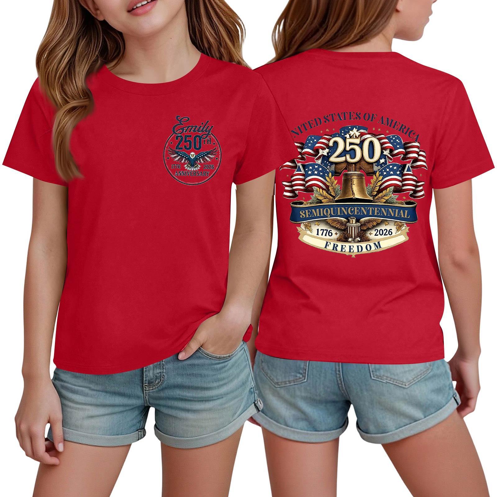 Boys  And Girls  Printed Fashion Casual Short-Sleeve T-Shirts 120 красный
