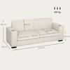 Three Seater Corduroy Sofa Cream White