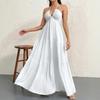 European and American Summer New Hot-selling Women's Neck Dress Suspender Strap Holiday Skirt