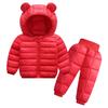 Winter Kinder Kleidung Sets Baby Jungen Warme Mit Kapuze Daunen Jacken Hosen Kleidung Sets Baby Mädchen Jungen Schneeanzug Mäntel Ski 2 stücke Sets