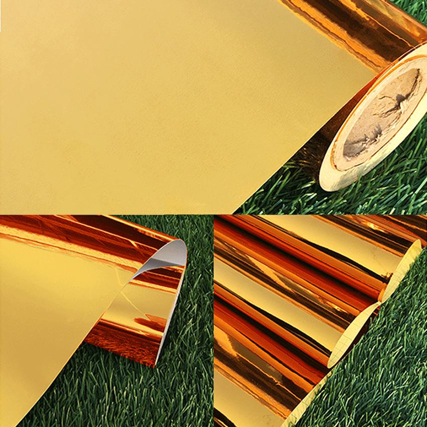Imitation Stainless Steel Sticker Silver Metal Mirror Wall Paper Waterproof Refrigerator Door Self-Adhesive Brushed Wallpaper