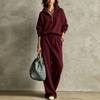 Women's Fashion Two Piece Set with Half and Wide Leg Pants, Loose Fit Multi-Color