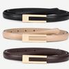 Women's Retro Thin Black Leather Waist Belt - Casual Korean Style, Slimming, Ideal for Skirt Decoration