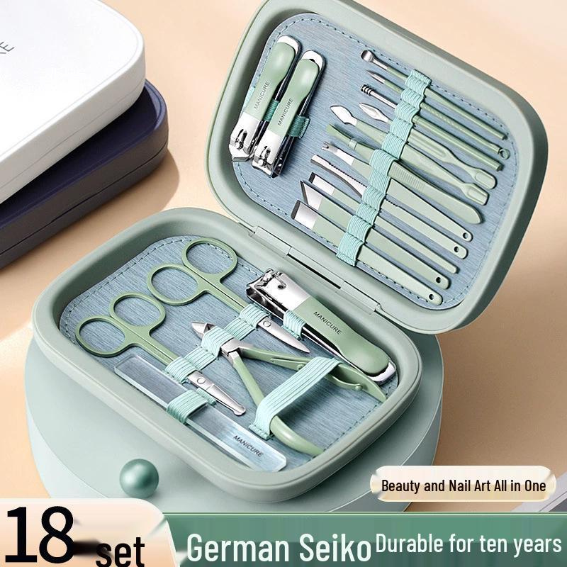 Portable Nail Care Set: Slant Clipper, Ear Pick & Dead Skin Scissors