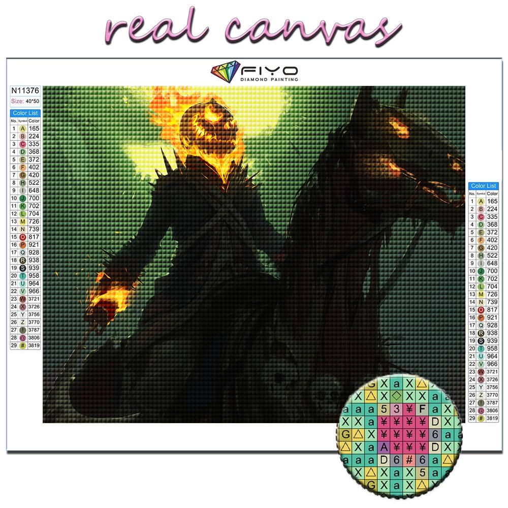 5D-Diamantgemälde zum Selbermachen, Kreuzstich, Halloween, gruseliger Kürbiskopf, Mann, Diamantstickerei, Mosaik, Wandkunst, Heimdekoration