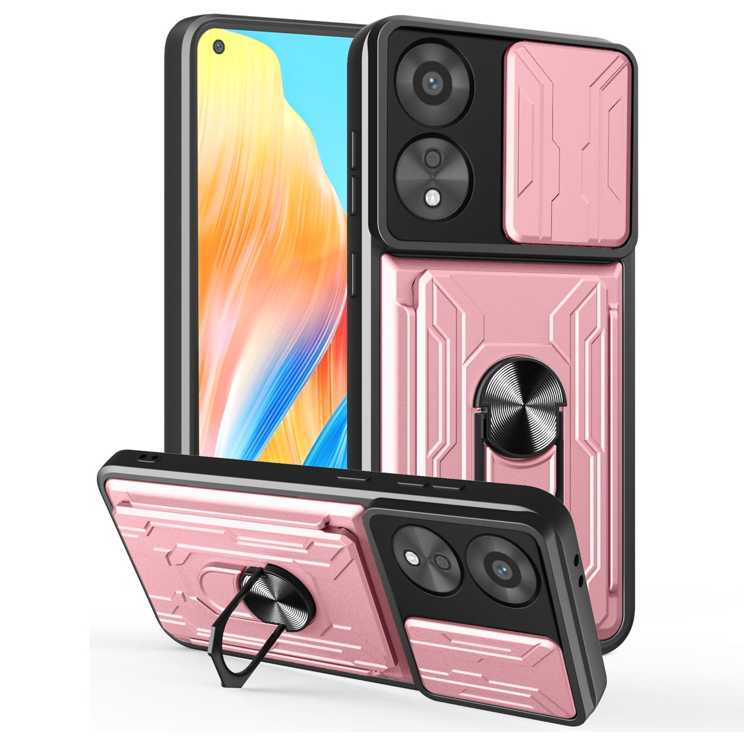 

For Oppo A78 4G Case PC + TPU Kickstand Phone Back Cover with Camera Slider F