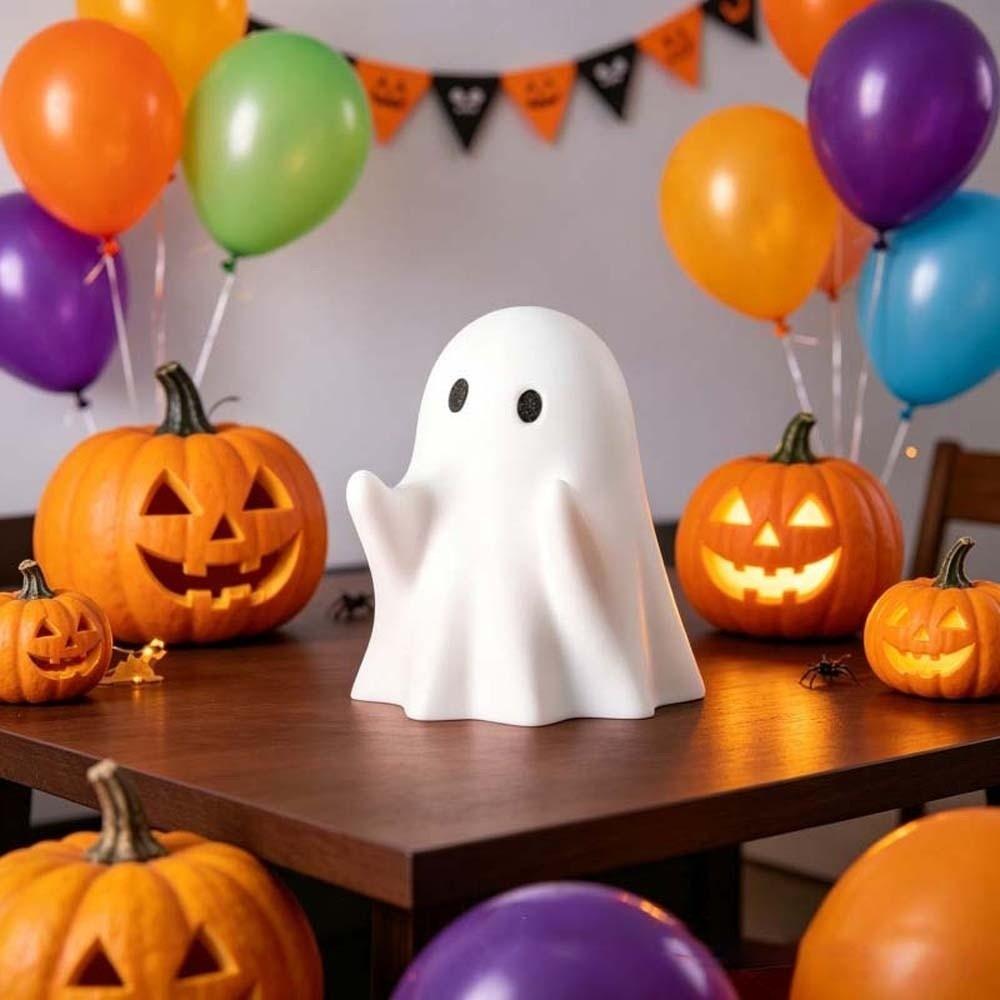 PVC Cute Ghost Figurine Cute Expressions Ghost Pen Holder Mini Desk Ornament Bedroom Decor